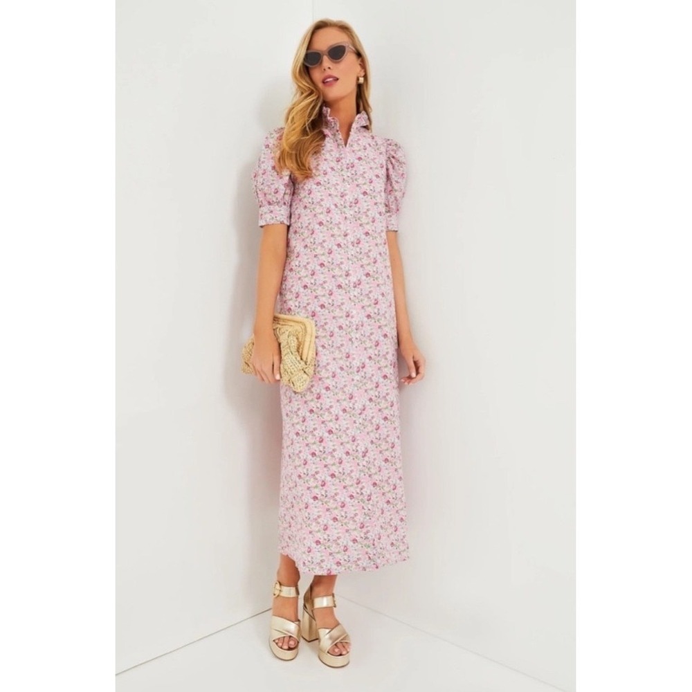 Tuckernuck x Hyacinth House Pink Multi Floral Ruffle Louisa Maxi Dress Medium